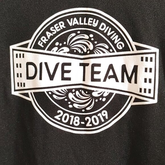 3/$25 FVD Fraser Valley Diving sports team black stretchy shirt S - Picture 2 of 6